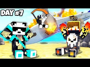 Surviving A PLANE CRASH in Lost Island Minecraft !!