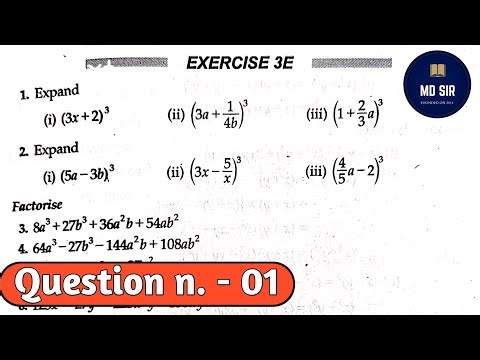 Rs Aggarwal Class 9 | Exercise 3E Q. 1 | Chapter 3 Factorisation of Polynomials | Md Sir Class 9