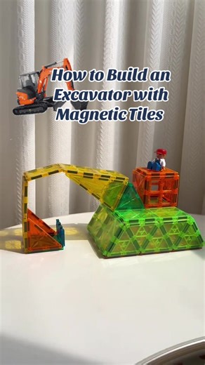 Build a Magnetic Tile Excavator Tutorial for Kids