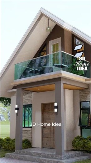 7.5 x 8 meters | SMALL HOUSE DESIGN WITH ATTIC #3dhomeidea #housedesign #smallhousedesign #home