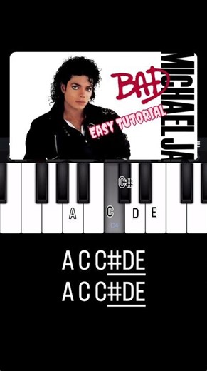 BAD – Michael Jackson | Easy Piano Tutorial 🎹🔥 | Shorts | Play Music for Beginner