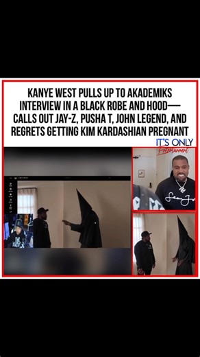 Kanye West made a dramatic entrance into his recent interview with Akademiks, showing up in a black robe and hood, bringing his bold, unfiltered commentary that has become his trademark. During the conversation, Ye didn’t hold back, calling out several big names in the industry, including Jay-Z, Pusha T, and John Legend, while also offering a rare moment of self-reflection about his past with Kim Kardashian. West began by addressing his ongoing tension with Jay-Z, throwing serious shade at the r