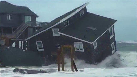 Outer Banks Homes Fall Into Ocean As Hurricanes Churn
