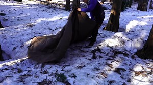 1.1K views | Snowy Solo Camp with Hot Tent & Wood Stove in Rain | Atom Finance | Facebook