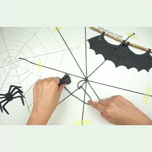 How to Make a Spider WEB: The EASIEST and FUNNIEST DIY halloween decoration! #shorts