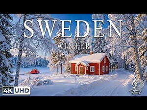 Sweden in Winter 4K - Snowy Nordic Villages, Frozen Lakes and Northern Lights