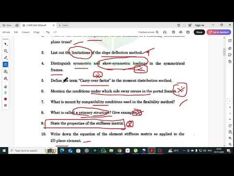 CE3502 Structural Analysis I Apr/May 2024 PYQ Tamil