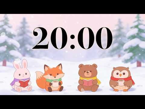 20 Minute Cozy Winter Timer ❄️ Reading Animals, Hot Cocoa, & Calm Lofi Music for Classrooms & Focus