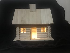 Unfinished Lighted Wood Cabin With Timer, 6hrs on 18hrs Off - Etsy