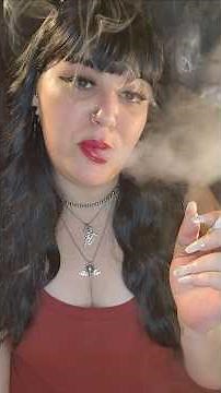 A #cigarette red lips and a #smokey room #subscribe #smokingvideo #asmr #smoker #redlipstick #sf