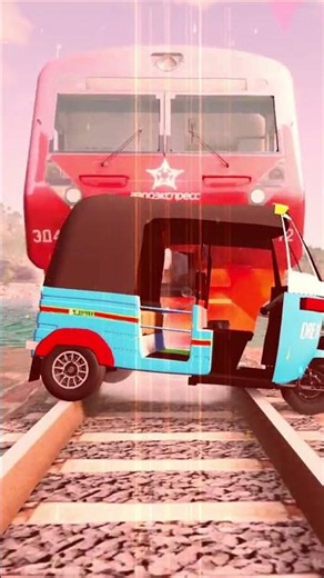 Train vs. Police Car vs. Long Truck vs. Tuk Tuk! Who Survives?