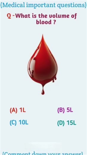 Volume of blood #biology #neet #neetaspirents #feedshorts #blood #study