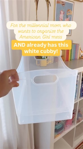 Home Organizing | Nashville, TN on Instagram: "American Girl Doll organization on a budget 👏💸 ‌ Do you already have some of these storage cubbies?! Just add these $5 Walmart bins for super affordable organization! They turned our doll chaos into a tidy system! 🫶🏼 ‌ Dolls, outfits, + tiny accessories all have a home ✔️ ‌ Just add some labels! Comment AG for the bins! ✨✨✨ ‌ #thetidyhomenashville #momhack #toyorganization #playroomideas #americangirldolls"