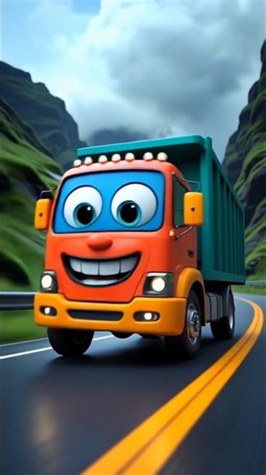😍 Cute Smiling truck on the Road | Cartoon Fun #Cartoon #KidsVideo #Shorts #Funnytruck