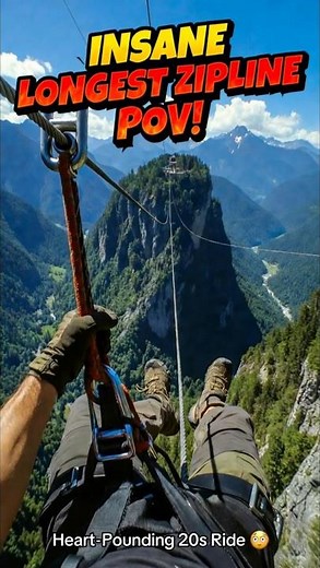POV: I Rode the CRAZIEST Longest Zipline Across Mountains! 😱 Full 20s Heart-Pounding Ride #viral