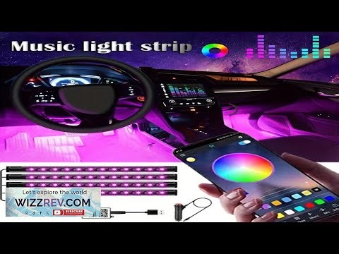 LED Car Music Light Strip 48LEDs USB Smart Bluetooth APP Control Waterproof