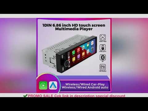 1DIN Universal MP5 6.86-Inch Car Radio Support Wireless Carplay Android AUTO AUX USB SWC BT Touch Sc