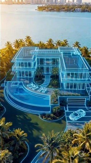 Modern Waterfront Mega Mansion Construction Timelapse #aivideo