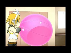 [MMD] Rin blows and deflates punch balloon 3 times (no pop)