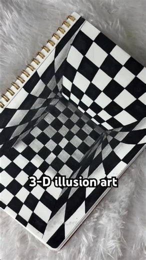 Tutorial: 3D illusion art only using black🖤 #shorts