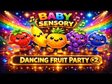 1 Hour Dancing Fruit Party #2 🍓 Baby Sensory Video | Colourful Dancing Fruit for Babies