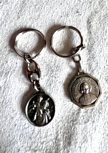 Set of 2 Vintage Religious Keychains, Lourdes & Saint John Vianney, French Catholic Medals, Antique Christian Gift, Religious Souvenir - Etsy