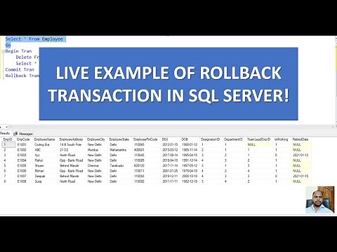 Live Example of Rollback Transaction in SQL Server