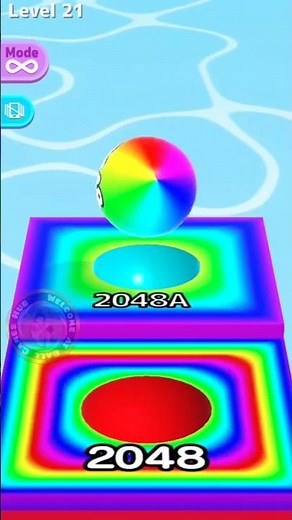 2048A Rainbow Tile Impossible Discovery | Ball Run 2048 #ballgameshub 😱🔥 #shorts