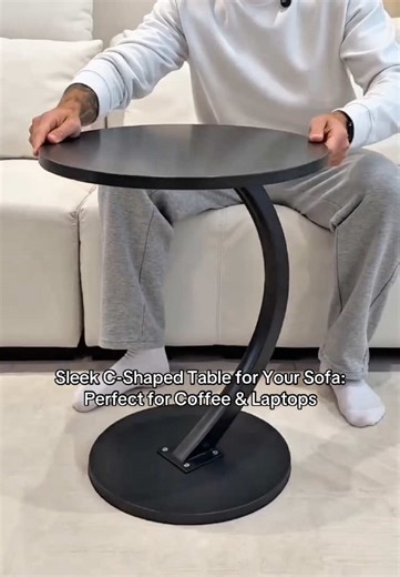 Space-Saving Modern C-Shaped Sofa Table for Any Room