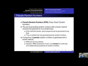 Simulation Modeling 26 Pseudo Random Number Sequences