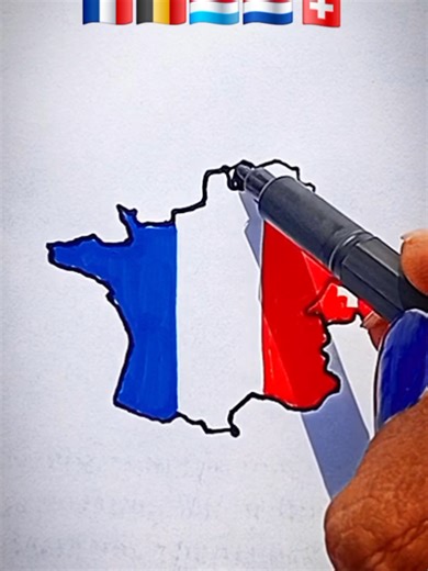 How to Draw Flag Map of France and Neighboring Countries
