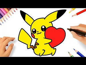HOW TO DRAW PIKACHU KAWAII EASY STEP BY STEP⚡❤️