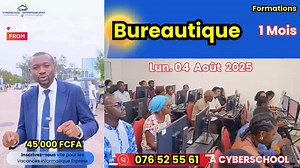 1.9K reactions · 82 shares | Masterclass Professionnelle Rentrée des classes : Lundi 04 aout 2025 Durée : 1 mois de formation  Frais de participation : 45 000 FCFA  Programme : Bureautique : Word, Excel et PowerPoint  Places limitées ! | Cyberschool Centre De Formation Professionnelle | Facebook