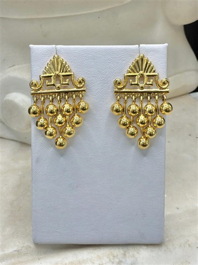 Smithsonian Greek Key Dangle, Gold Tone Chandelier Earrings, Statement Drop, 1.75 Inch - Etsy