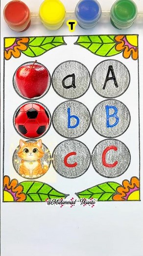 Learn ABCs with Apple, Ball & Cat! 🍎⚽🐱#shorts #kids #abclearning #preschool