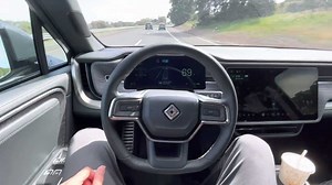Watch Rivian R1T Electric Truck Autonomous Highway Driving