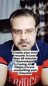 984K views · 6.3K reactions | Stop bugging people to help you in making a good resume or CV for you. In this video, i am sharing one of the best tools that i have seen on internet that helps in drafting Resume/CV using a template and Artificial Intelligence (Ai) Create your own resume in Less than 20 minutes-Guaranteed using AI https://www.wonsulting.com/resumai Thank me later :) | Moazzam Ali | Facebook