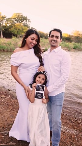 𝐑𝐈𝐘𝐀 𝐍𝐄𝐕𝐈𝐋𝐒 on Instagram: "And then there were four! 👣🤍🧿 The Nevils Family is growing 🥹Counting down the days until we meet our little bundle of joy.✨ We love you already baby. Aria didi can’t wait to hold you in her arms🫶🏼#shukhar #ingodstime#babyontheway#babyonboard 🎥: @lightsandgin"