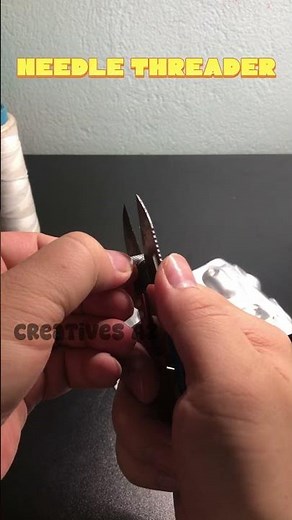 How to make a needle threader with medicine blister pack easy 5 minutes || Creatives AZ #lifehacks