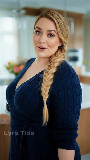 Cozy Navy Cable Knit Wrap Dress | Plus Size Elegance 2026 #PlusSizeFashion #CurvyStyle #Shorts 🌹🌸💐💃