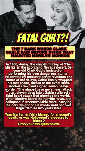 Clark Gable’s Final Words That Devastated Marilyn Monroe #shorts #viral