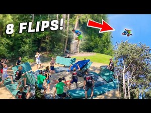 WORLD'S FIRST OCTUPLE FLIP ON TRAMPOLINE!! *8 FLIPS*