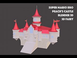 Blender 3D Super Mario Peach Castle (Super Mario Bro. Movie)