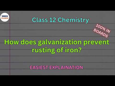 How does galvanization prevent rusting of iron? | Class 12 Chemistry
