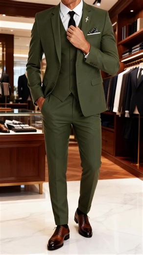 Premium business wear: Olive suit, slim fit & not boring#valentinesdaygiftideas #valentinesdayoutfit #valentinesday #fashion #suit