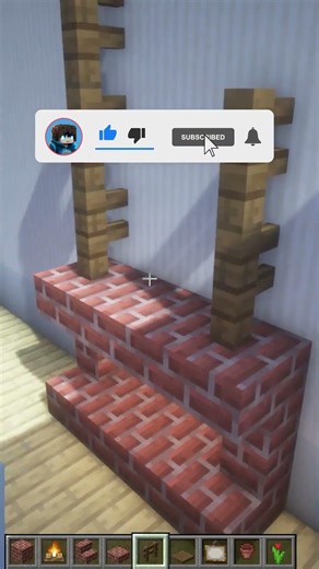 How To Build Minecraft Cozy Fireplace #shorts