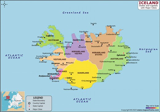 Iceland Map | HD Political Map of Iceland