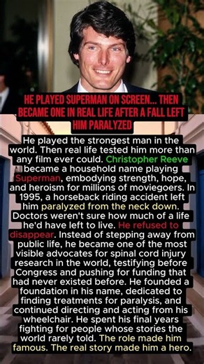 He Played Superman On Screen... Then Became One In Real Life #ChristopherReeve #Superman #hollywood