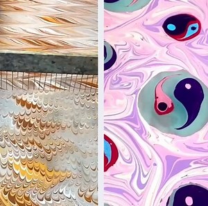117K views · 304 reactions | Stunning Water Marbling Techniques for Making Colorful Scarfs | Lady Panda | Facebook