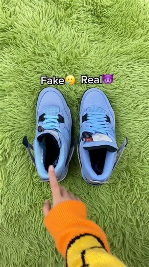 Real Vs Fake University Blue Jordan 4 #shorts #sneakerhead #viral